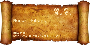 Mercz Hubert névjegykártya